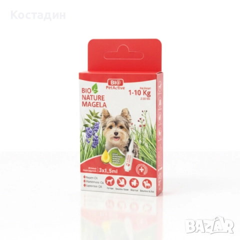 Натурална Грижа за Кожата за Кучета от 1 до 10кг - Капки- 3x1.5ml- Bio Nature Magela- Bio PetActive