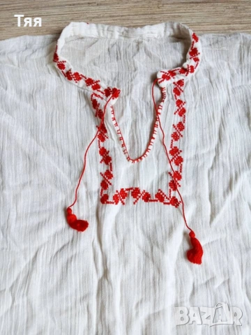 Детска кенарена риза с бродерии, снимка 2 - Антикварни и старинни предмети - 54187057
