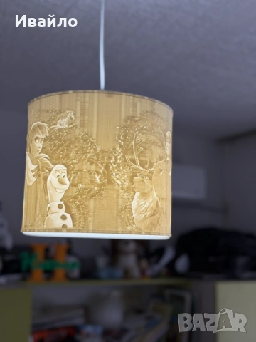 ❄️ Детски полилей „Замръзналото кралство“ (Frozen) – 3D ефект