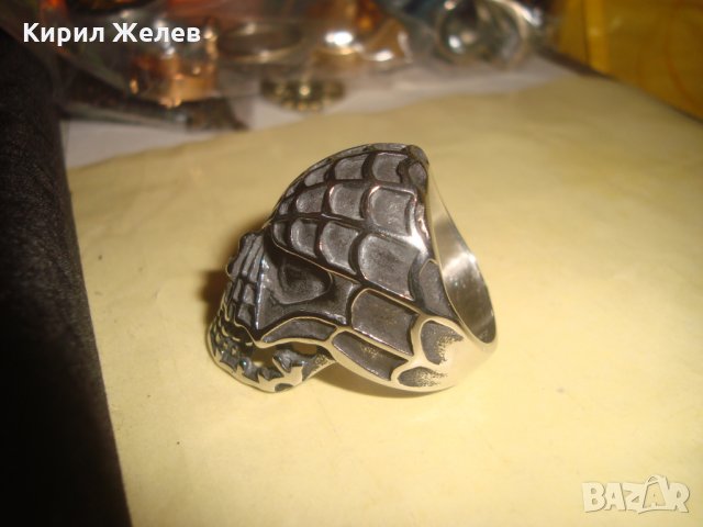 СТРАХОВИТ СТОМАНЕН ПРЪСТЕН - МАСКА 4149, снимка 5 - Пръстени - 34369809