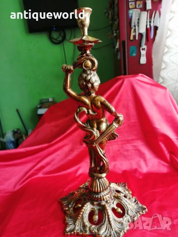 Много Голям БАРОКОВ Свещник , Фигура , Статуя, снимка 4 - Антикварни и старинни предмети - 40504673