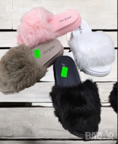 Модерен дизайн, уют и комфорт: Стилни дамски чехли с пух, снимка 10 - Чехли - 52871408