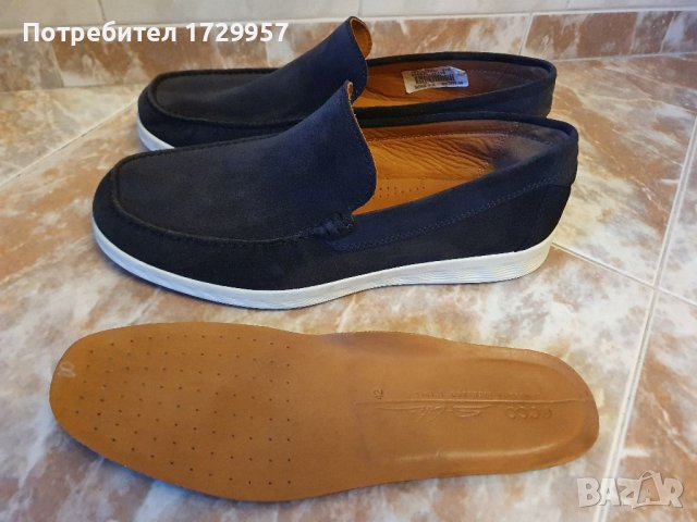 Мокасини Ecco велур-Цвят: Индиго Номер -42, снимка 13 - Мокасини - 40451149