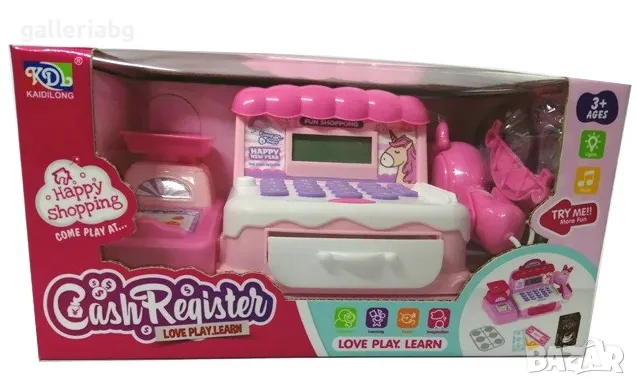 Момичешки розов касов апарат играчка