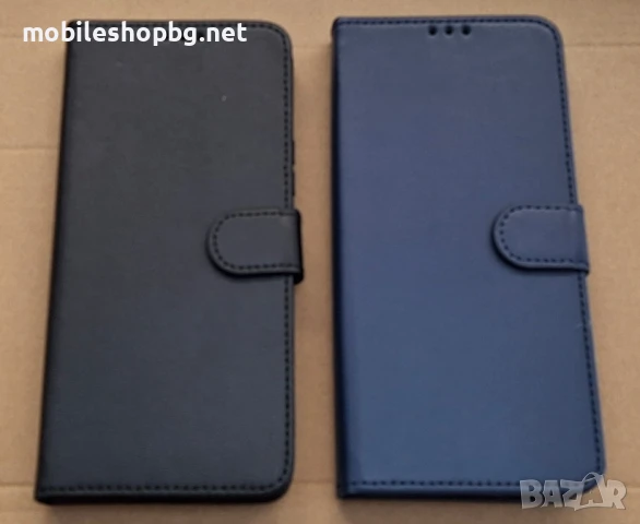 Redmi Note 14 4G калъф страничен с прегради и закопчаване черен син 