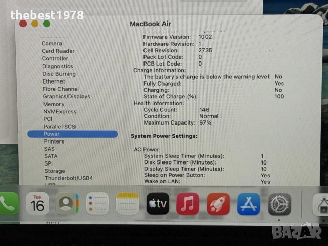 MacBook Air M1 SPG`8 CPU/7 GPU/8GB RAM/256GB SSD/Бат 97%, снимка 8 - Лаптопи за дома - 52815898