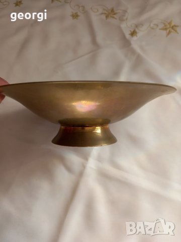 Бронзова емайлирана фруктиера с птичка , снимка 7 - Декорация за дома - 35322516