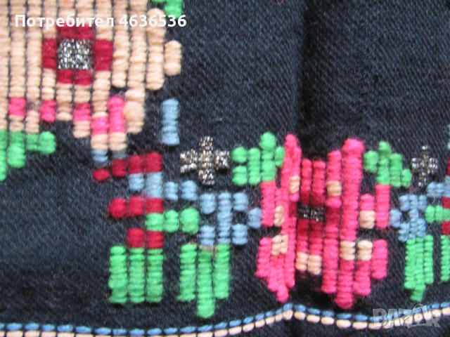 19 век престилка за носия, ръчна бродерия , 72х45см., снимка 4 - Антикварни и старинни предмети - 53254475