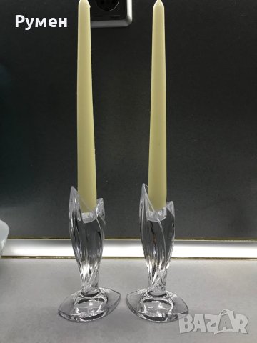 Кристални свещници с маркировка, снимка 2 - Декорация за дома - 42660241