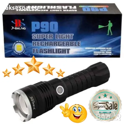 Високопроизводителен Нов P90 Super Light акумулаторен фенер прожектор за осветление за риболов излет