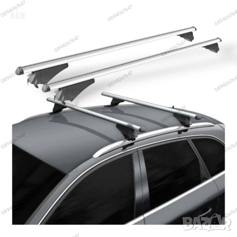 Напречни греди за интегриран рейлинг, 120см, Алуминий, до 90кг