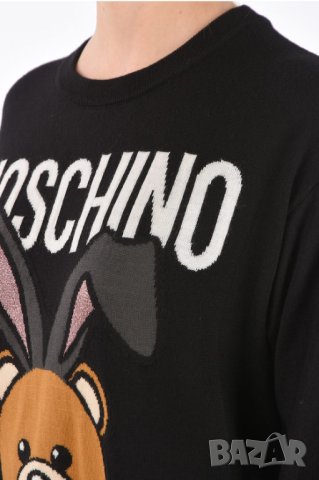 Дамска плетена туника-рокля Moschino в черно с мече Playboy, снимка 4 - Туники - 42447306