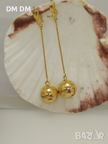 Обици „Golden Sphere Drops“ – медицинска стомана с 18К позлата