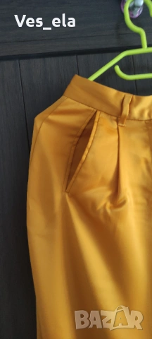 стилен панталон с висока талия, широк крачол , снимка 3 - Панталони - 54242237