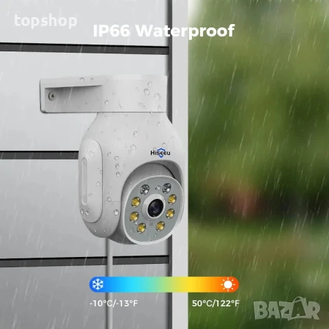 НОВА Безжична външна охранителна камера Hiseeu, 2.4G/5G 3MP, цветно нощно виждане, проследяване..., снимка 4 - IP камери - 50524981