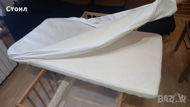 IKEA Креватче + матрак + протектор + обиколник, снимка 3 - Бебешки легла и матраци - 49654856