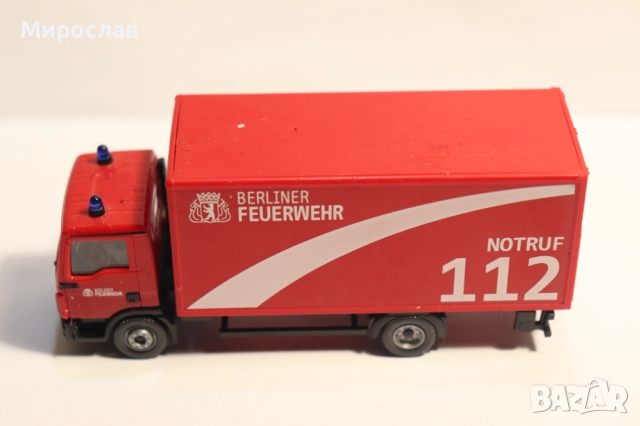 WIKING 1:87 H0 MAN ПОЖАРНА КАМИОН МОДЕЛ КОЛИЧКА, снимка 2 - Колекции - 52931343