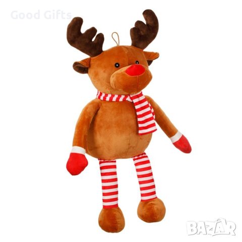 Коледна плюшена играчка Елен с дълги раирани крака, 68см, снимка 2 - Плюшени играчки - 42788921