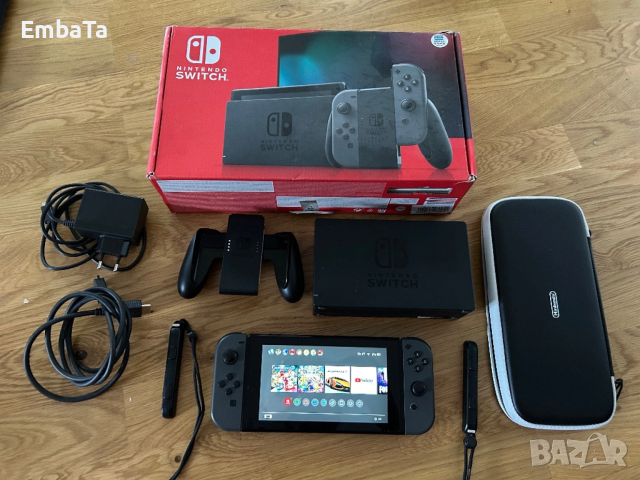 Конзола Nintendo switch пълен комплект с кутия+ оригинален калъф, снимка 5 - Nintendo конзоли - 52949373