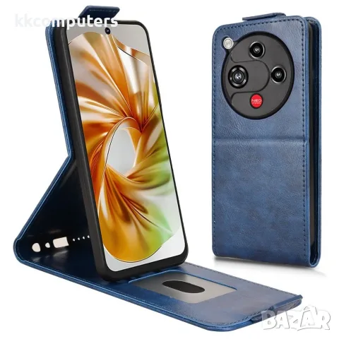 За ZTE nubia Focus 2 5G / Vivacom 5G Pro 2 Вертикален Кожен Калъф със Стойка, Магнитно Закопчаване, , снимка 2 - Калъфи, кейсове - 55959121