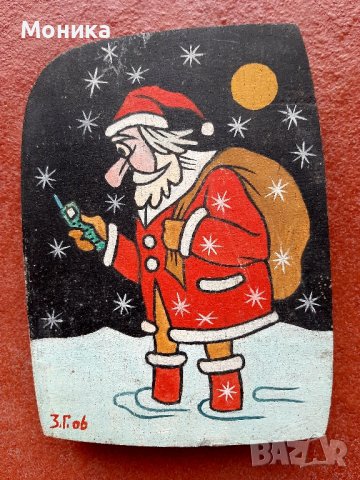 Дървени коледни картинки с възможност за закачане на стена, снимка 3 - Други ценни предмети - 42854218