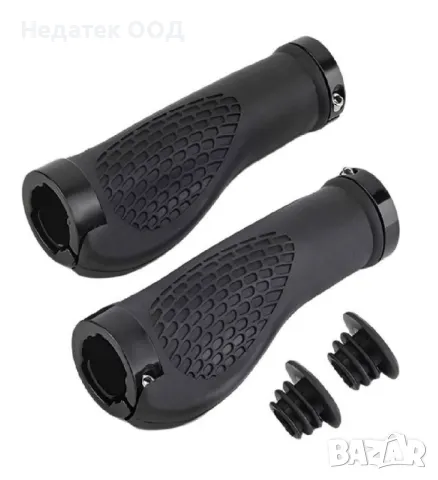 Чифт, премиум, гумени ръкохватки за велосипеди, черни, 13x4 см