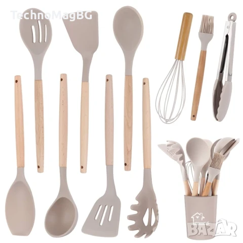 Комплект силиконови кухненски принадлежности, 11 части, снимка 1