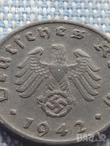 Монета 1 райхсфенинг 1942г. Германия Трети Райх с СХВАСТИКА 31569, снимка 7 - Нумизматика и бонистика - 42822998