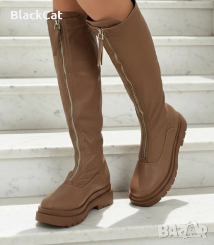 Кафяви Ботуши, снимка 2 - Дамски ботуши - 52542489