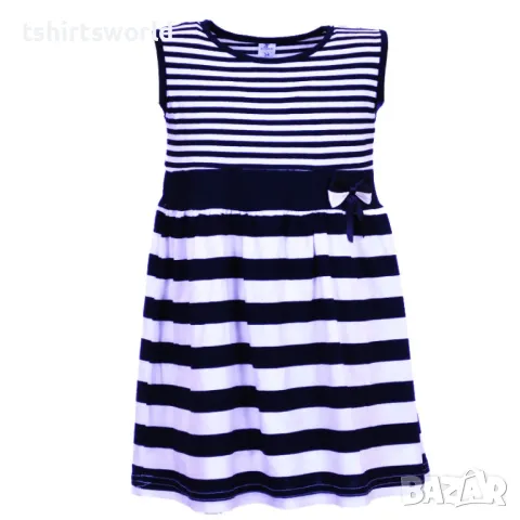 Нова детска моряшка рокличка с висока талия