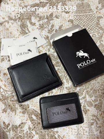 Нов мъжки портфейл Polo Air - кожен, в кутия