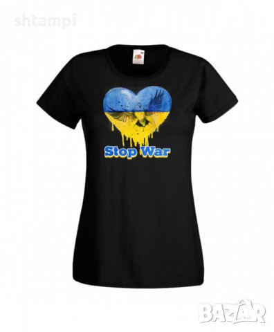 Дамска Тениска Украйна Stop War 4 спрете войната,подкрепям Укркайна,, снимка 2 - Тениски - 37423149