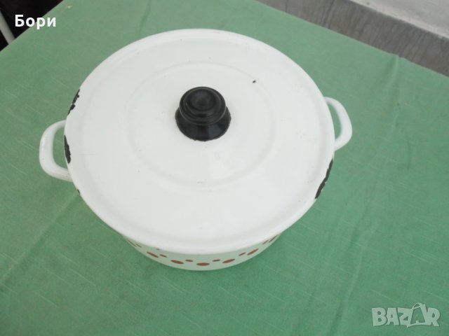 Емайлирана българска тенджера  6 литра, снимка 2 - Съдове за готвене - 34885090