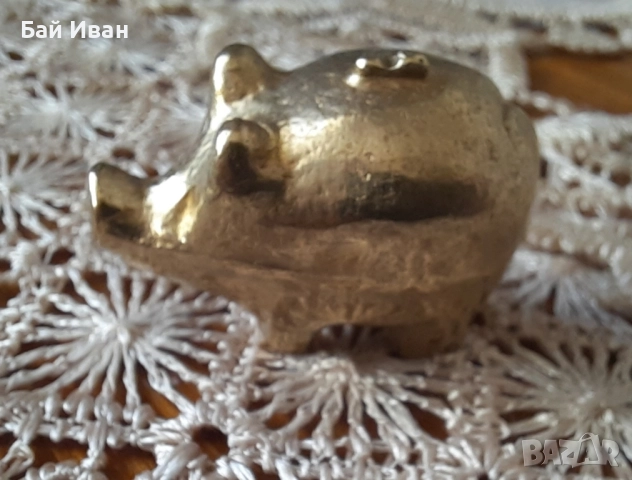 Красиво,масивно бронзово/ месингово прасенце- късметлийско!, снимка 2 - Антикварни и старинни предмети - 52421820
