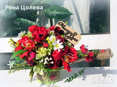 Пролетни цветя на кора, снимка 3 - Подаръци за жени - 44339110