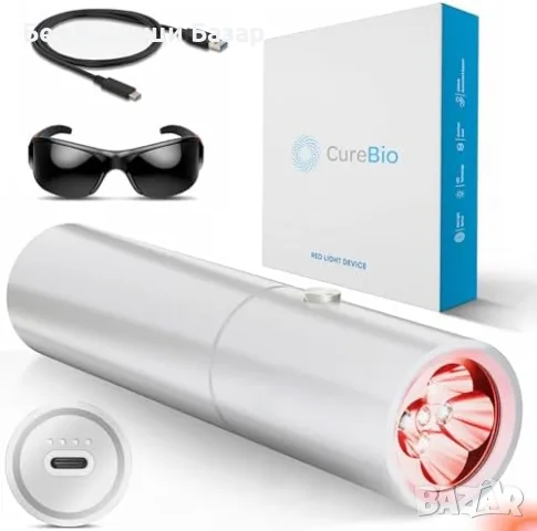 Нов CUREBIO LED фенер червена NIR синя светлина 5LED 3 режима преносимо устройство Светлинна терапия