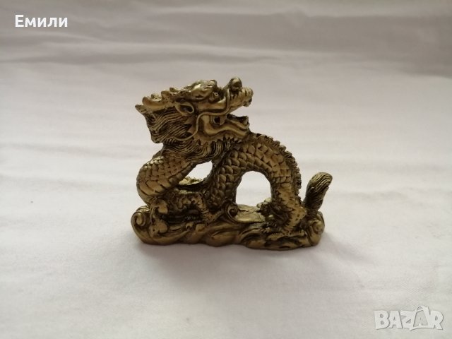 Сувенир малка статуетка китайски дракон в бронзов цвят , снимка 1 - Статуетки - 44466388