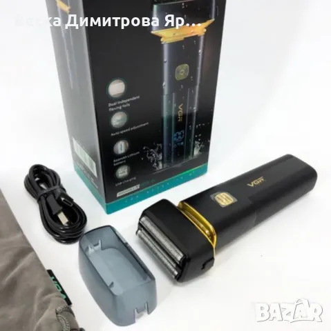 Безжична електрическа самобръсначка VGR V-355 с LED д-исплей, IPX6 водоустойчивост и бързо зареждане, снимка 6 - Електрически самобръсначки - 50396002