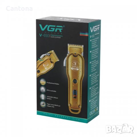 Професионална машинка за подстригване VGR V-650, акумулатор, USB зареждане, снимка 3 - Машинки за подстригване - 38666031
