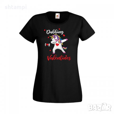 Дамска тениска Свети Валентин Unicorn Dabbing For Valentine, снимка 4 - Тениски - 35648758