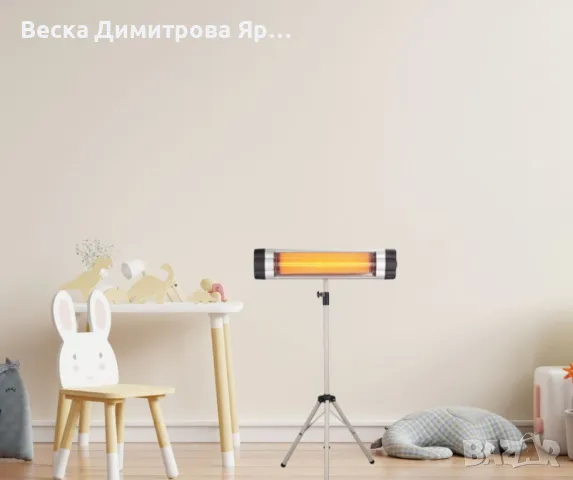 Печка , кварцова, 1500W, инфрачервена, стояща/стенна, снимка 4 - Отоплителни печки - 48358393