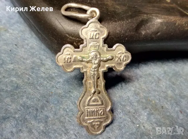 Спаси и Сохрани ПРАВОСЛАВНО СРЕБЪРНО РАЗПЯТИЕ КРЪСТ СРЕБРО 925 МАЙСТОРСКА РЪЧНА СТАРА РАБОТА 48595, снимка 3 - Антикварни и старинни предмети - 48987268