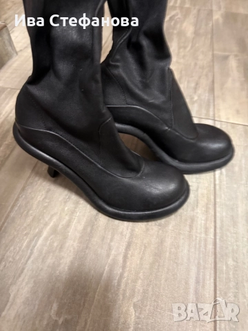 Разкошни Vic Matie нови  дълги черни чизми ботуши до каляното кожени , снимка 4 - Дамски ботуши - 52829975