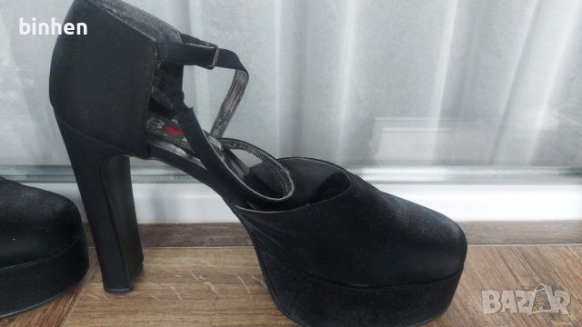 Дамски черни елегантни обувки  39 номер, снимка 7 - Дамски обувки на ток - 44185513