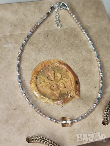 Гривна за глезен, Сваровски/Swarovski, 925 сребро, снимка 5 - Гривни - 50313036