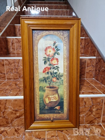 Уникална антикварна авторска майсторска картина масло фазер 