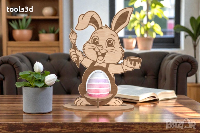 Лазерно изрязани и гравирани стойки за Великденски яйца., снимка 8 - Декорация за дома - 53883928