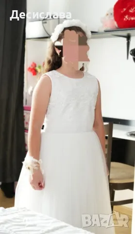 Бяла шаферска рокля , снимка 6 - Детски рокли и поли - 37485744