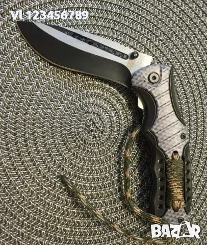 Сгъваем автоматичен нож Paramilitary-карбонов принт+паракорд, снимка 4 - Ножове - 52289261