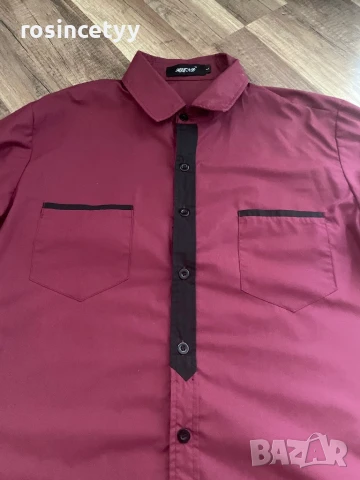 мъжка риза бордо, снимка 3 - Ризи - 50716902